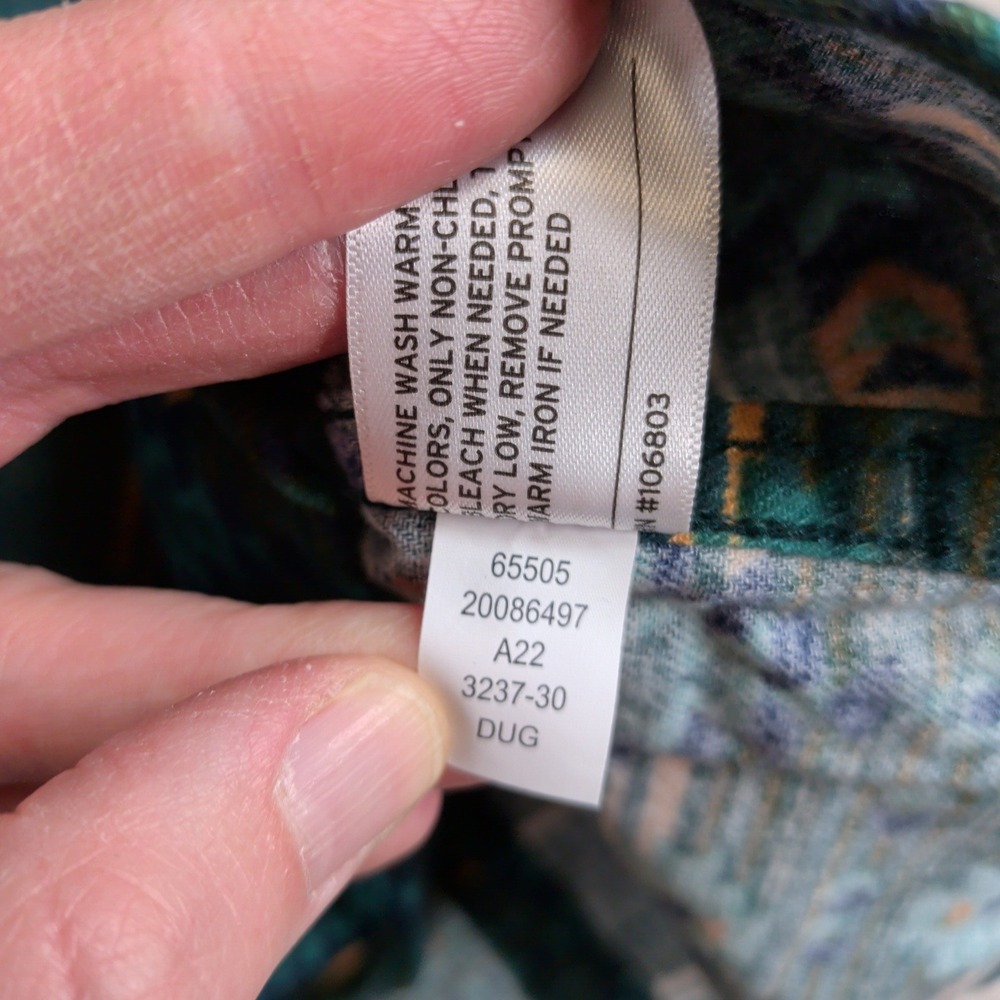 Duluth Trading Free Swingin Flannel Shirt Women XXL Southwestern Button Up 65505 - Picture 6 of 6